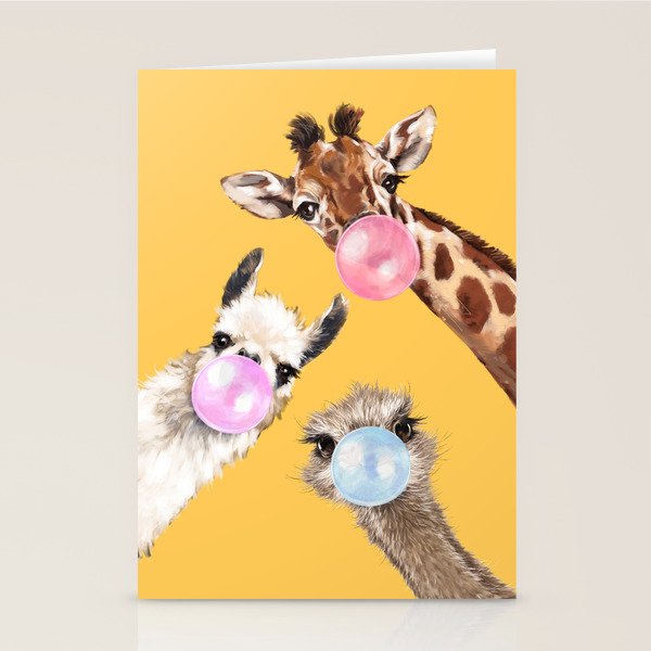 Bubble Gum Gang in Yellow Stationery Card Gallery Image 1