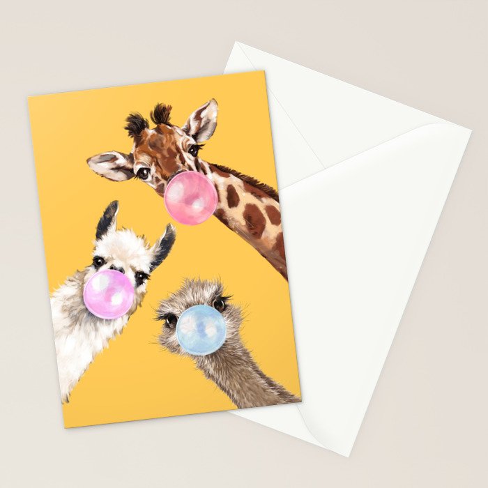 Bubble Gum Gang in Yellow Stationery Card Gallery Image 2