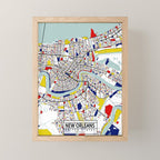 New Orleans, Louisiana City Map - Mondrian Mini Art Print Gallery Image 1