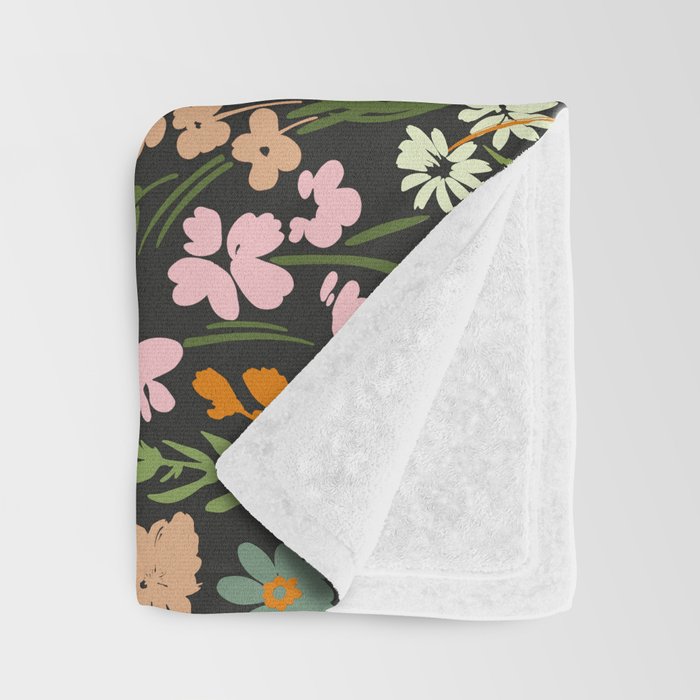 Night in the flowered meadow Throw Blanket Gallery Image 3