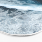 Aerial Surf Print - Surfers Riding Big Ocean Wave Bath Mat Gallery Image 3