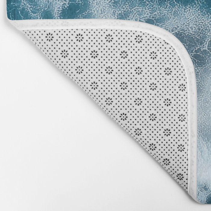 Aerial Surf Print - Surfers Riding Big Ocean Wave Bath Mat Gallery Image 2