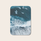 Aerial Surf Print - Surfers Riding Big Ocean Wave Bath Mat Gallery Image 1