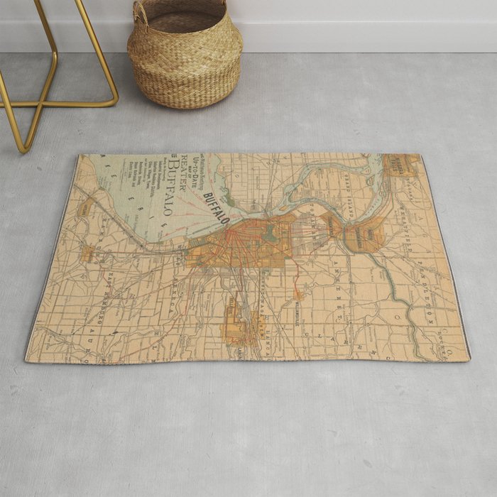 Vintage Map of Buffalo NY (1893) Rug Gallery Image 1