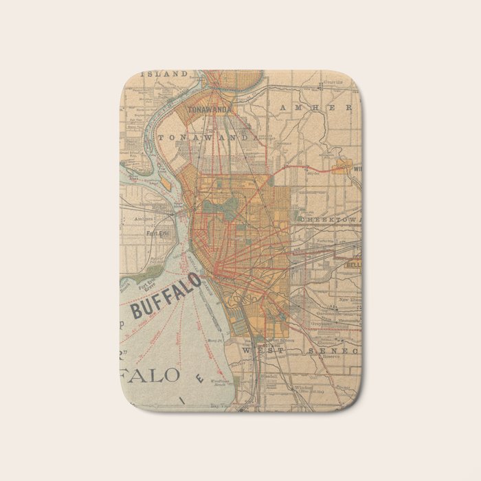 Vintage Map of Buffalo NY (1893) Bath Mat Gallery Image 1