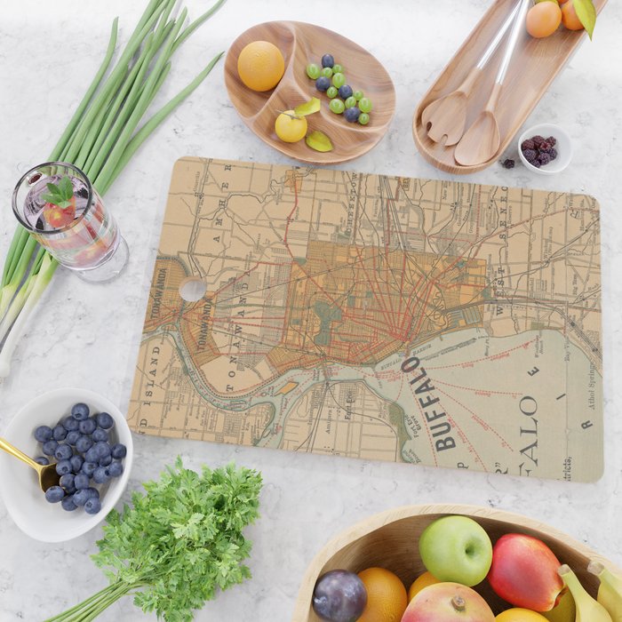 Vintage Map of Buffalo NY (1893) Cutting Board Gallery Image 2