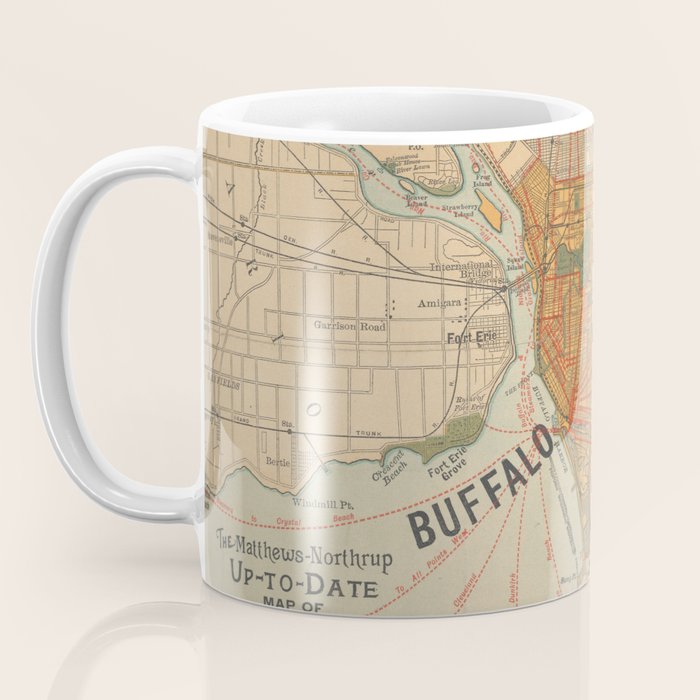 Vintage Map of Buffalo NY (1893) Coffee Mug Gallery Image 3