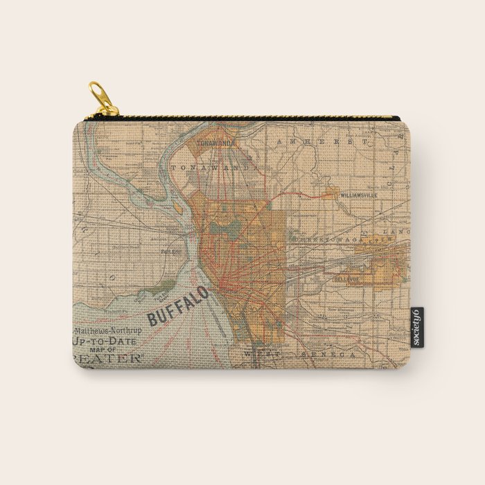 Vintage Map of Buffalo NY (1893) Carry All Pouch Gallery Image 1
