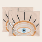 Retro evil eye - earthy Placemat Gallery Image 1
