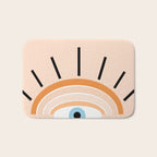 Retro evil eye - earthy Bath Mat Gallery Image 1