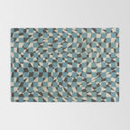 Abstract checked blue and black Rug Gallery Image 2