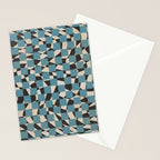 Abstract checked blue and black Stationery Card Gallery Image 2