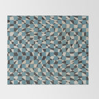 Abstract checked blue and black Throw Blanket Gallery Image 2