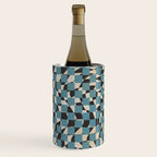 Abstract checked blue and black Wine Chiller Gallery Image 2