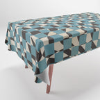 Abstract checked blue and black Tablecloth Gallery Image 1