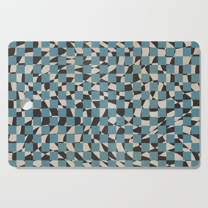 Abstract checked blue and black Cutting Board Gallery Image 1