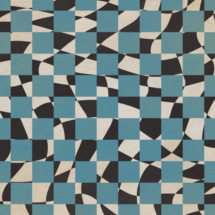 Abstract checked blue and black Coffee Mug Gallery Image 2