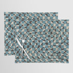Abstract checked blue and black Placemat Gallery Image 1