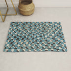 Abstract checked blue and black Rug Gallery Image 1