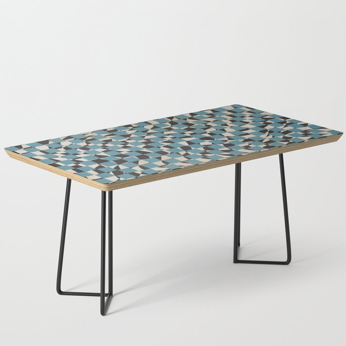 Abstract checked blue and black Coffee Table Gallery Image 1