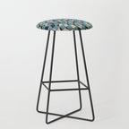 Abstract checked blue and black Stool Gallery Image 1