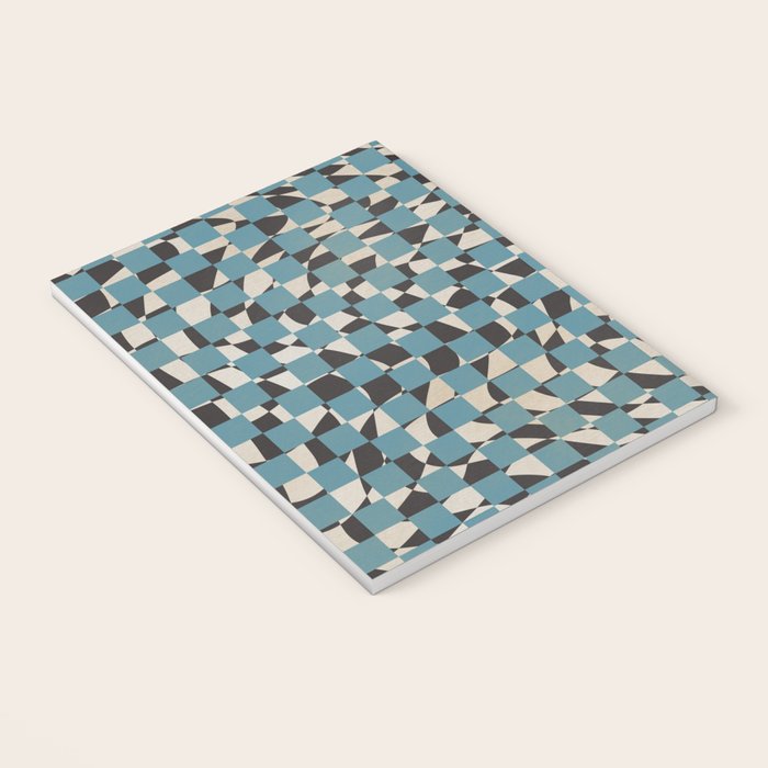 Abstract checked blue and black Notebook Gallery Image 3