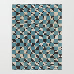 Abstract checked blue and black Poster Gallery Image 4