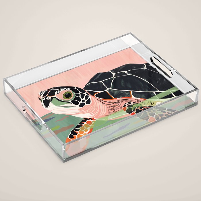 Cute Turtle  Acrylic Tray Gallery Image 1