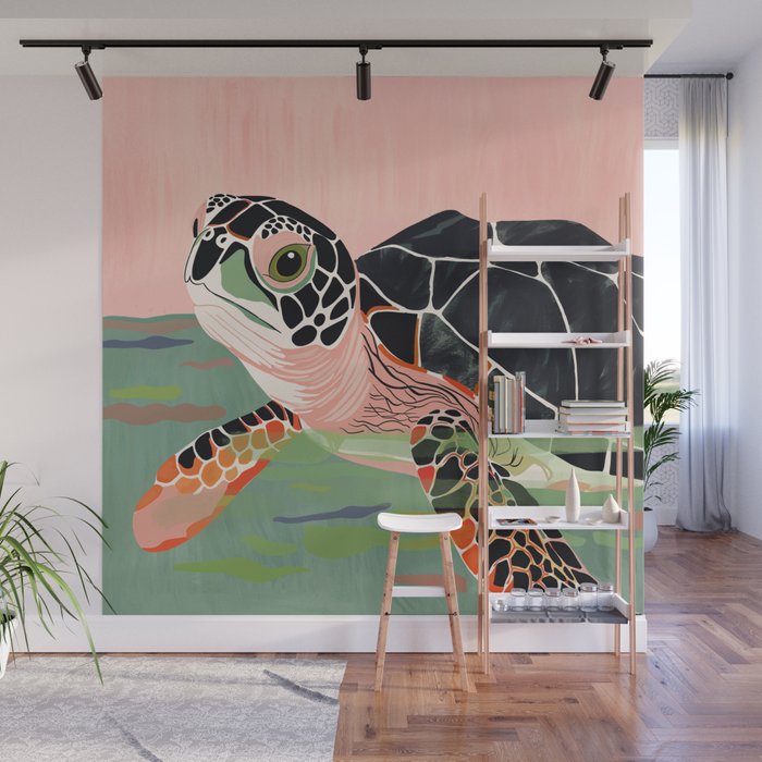 Cute Turtle  Wall Mural Gallery Image 1