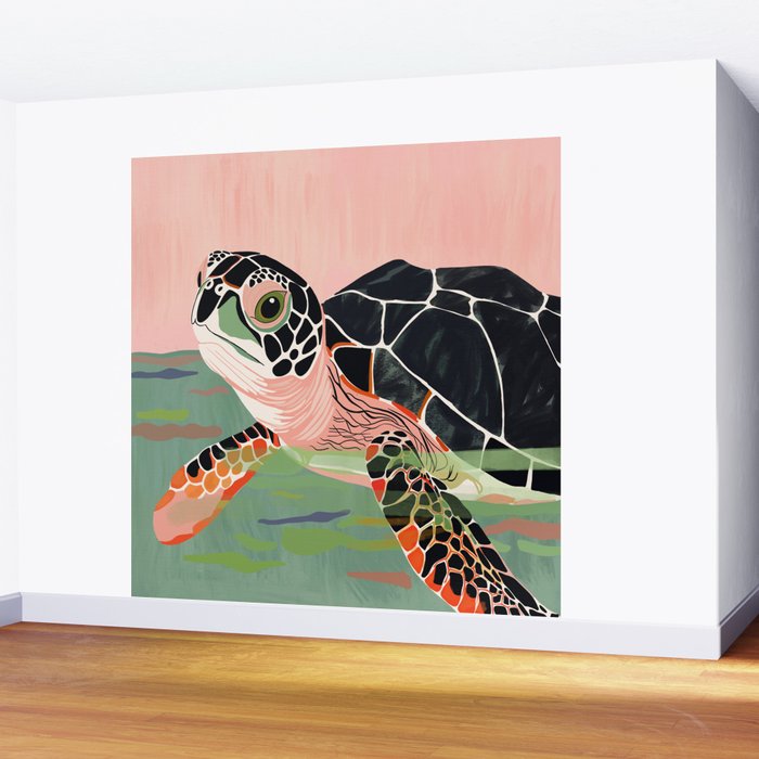 Cute Turtle  Wall Mural Gallery Image 2