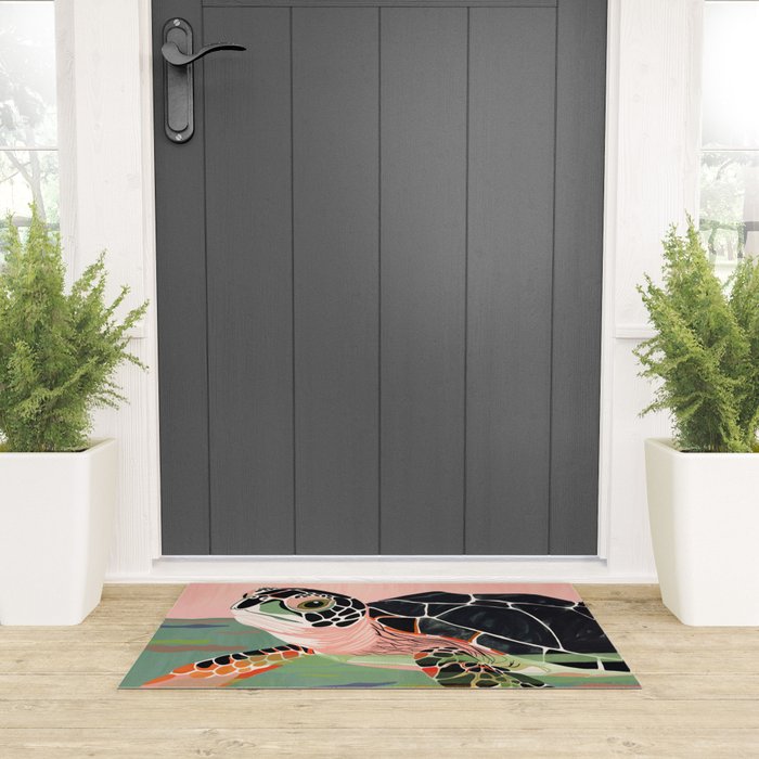 Cute Turtle  Welcome Mat Gallery Image 3