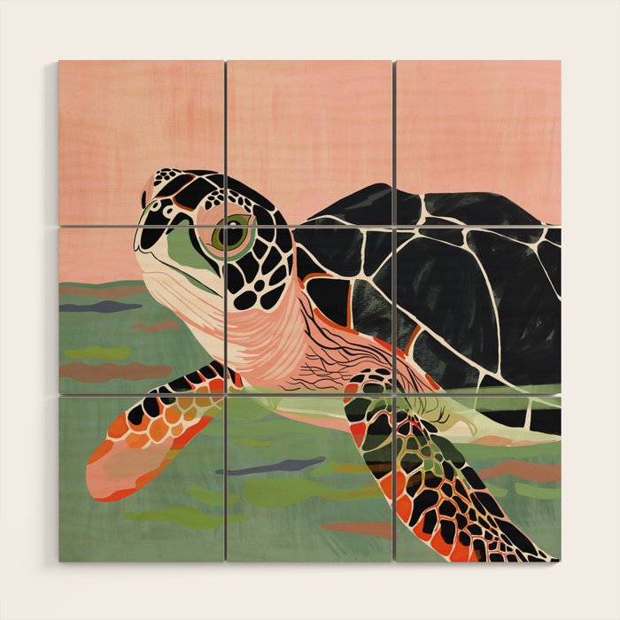 Cute Turtle  Wood Wall Art Gallery Image 1