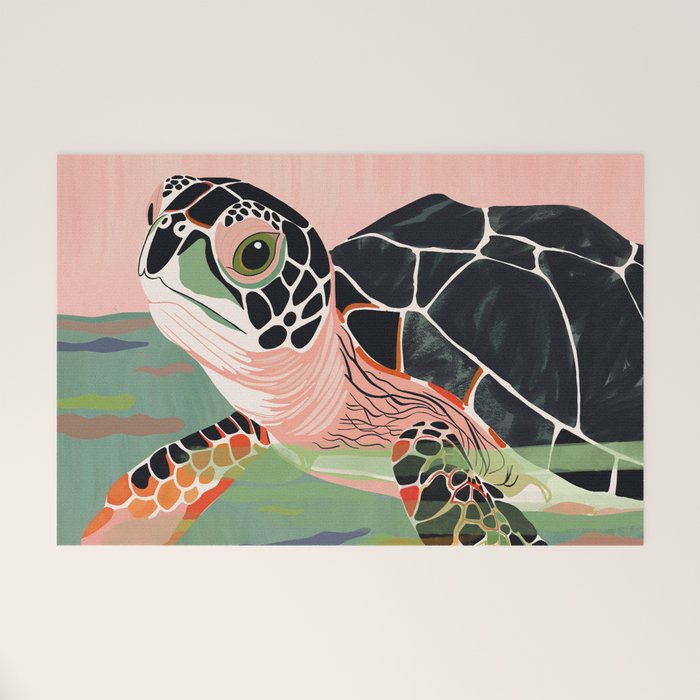 Cute Turtle  Welcome Mat Gallery Image 1
