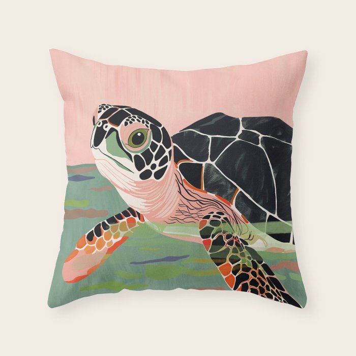 Cute Turtle  Throw Pillow Gallery Image 1
