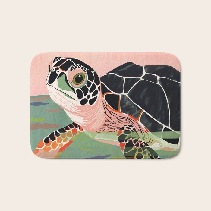 Cute Turtle  Bath Mat Gallery Image 1