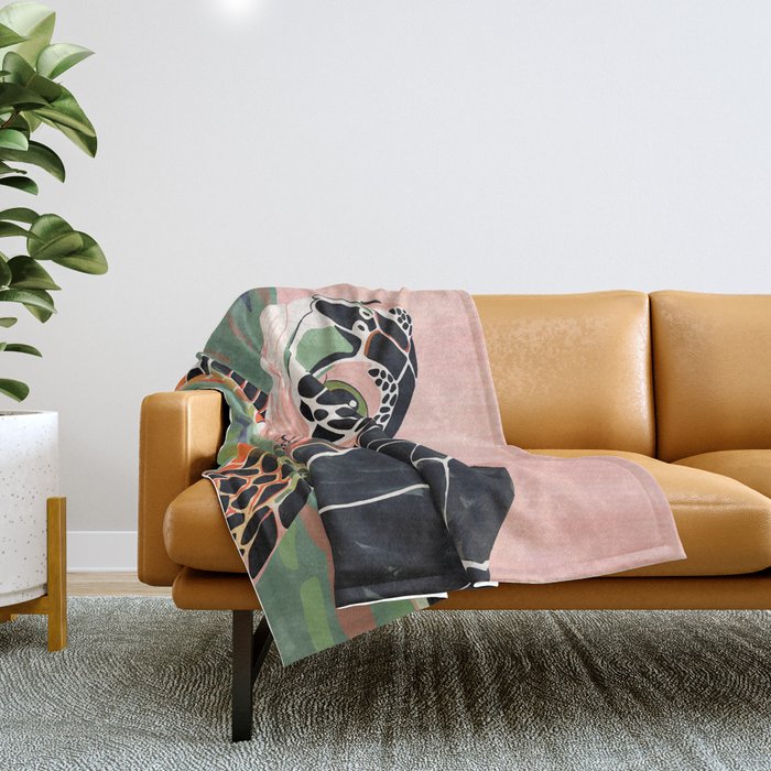Cute Turtle  Throw Blanket Gallery Image 1