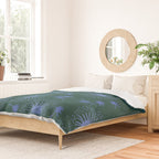 Make A Wish Dandelion Pattern in Forest Green & Blue Duvet Cover Gallery Image 2