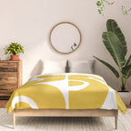 Mid Century Modern Abstract Pattern 7721 Mustard Yellow Comforter Gallery Image 3