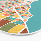 Chicago Map Art Bath Mat Gallery Image 3