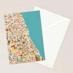 Chicago Map Art Stationery Card Gallery Image 2