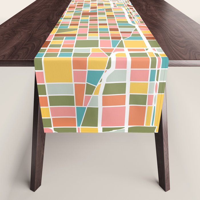 Chicago Map Art Table Runner Gallery Image 1