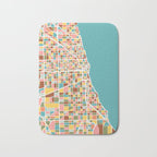 Chicago Map Art Bath Mat Gallery Image 1