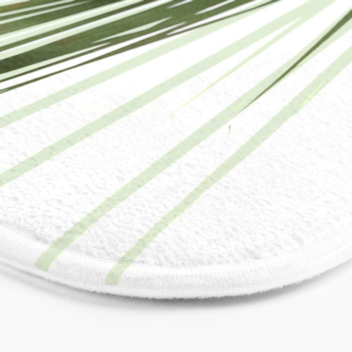 Contemporary Palm Leaf in Olive Green Bath Mat Gallery Image 3