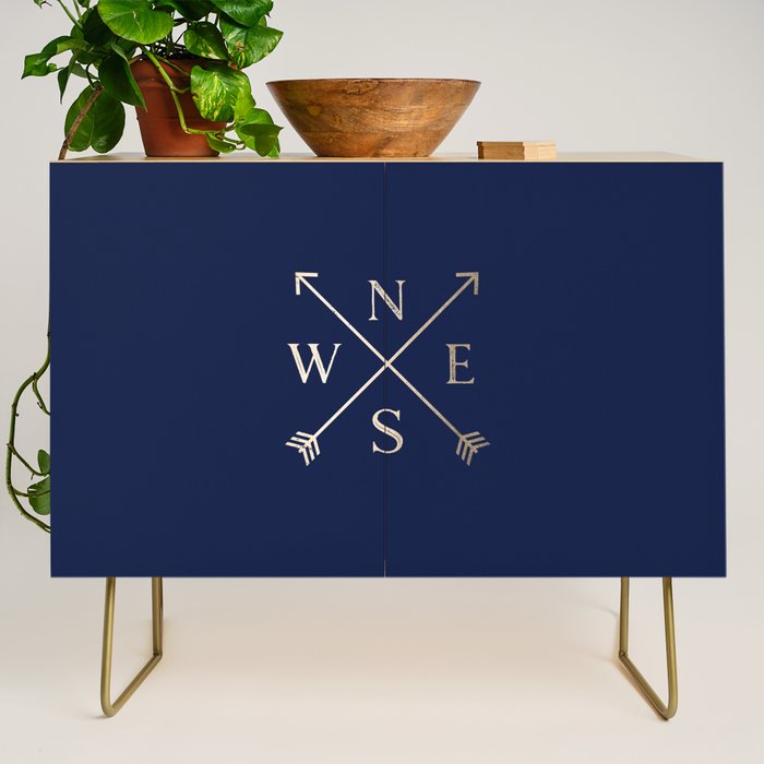Gold on Navy Blue Compass Credenza Gallery Image 1