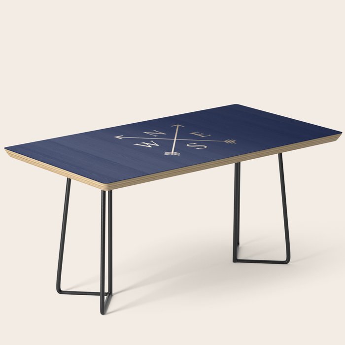 Gold on Navy Blue Compass Coffee Table Gallery Image 1