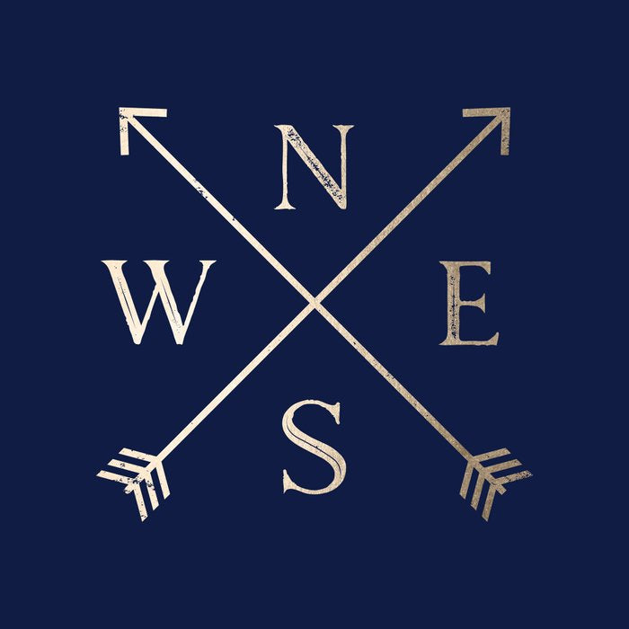 Gold on Navy Blue Compass Coffee Mug Gallery Image 2