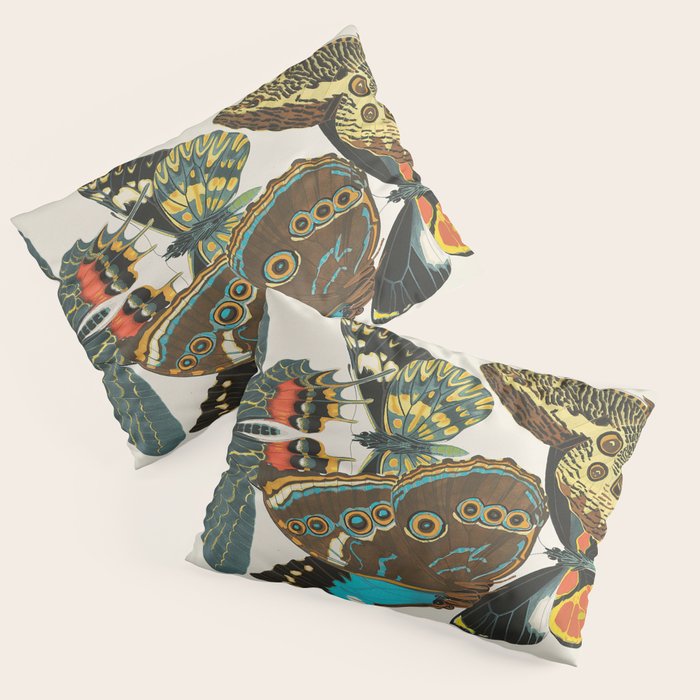 Vintage Butterfly Illustration EA Seguy Papillon Pillow Sham Gallery Image 3
