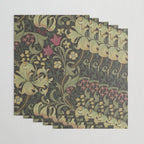 William Morris Vintage Golden Lily Black Charcoal Olive Green Wrapping Paper Gallery Image 3