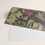William Morris Vintage Golden Lily Black Charcoal Olive Green Wrapping Paper Gallery Image 2