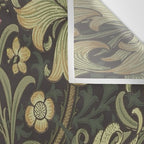 William Morris Vintage Golden Lily Black Charcoal Olive Green Wall Tapestry Gallery Image 3